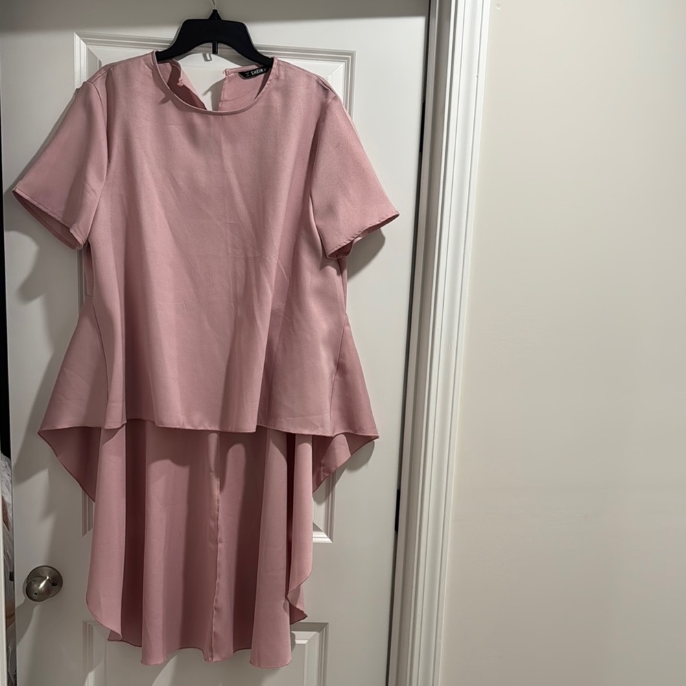 Shein Pink High-Low Shirt